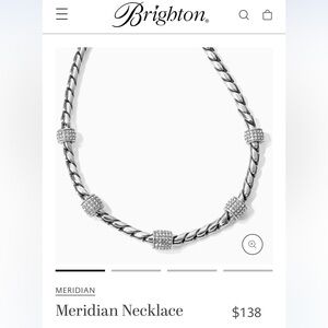 2pc SET Brighton Meridian Silver NECKLACE & BRACELET Rhinestone Fashion Jewelry